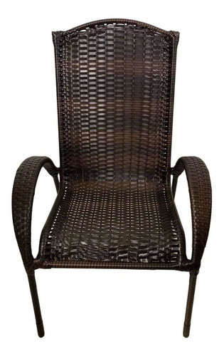Cadeira Trançada de Fibra Sintética em Junco