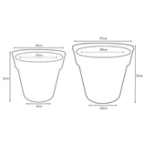 Kit 2 Vasos Atenas em Polietileno com Borda