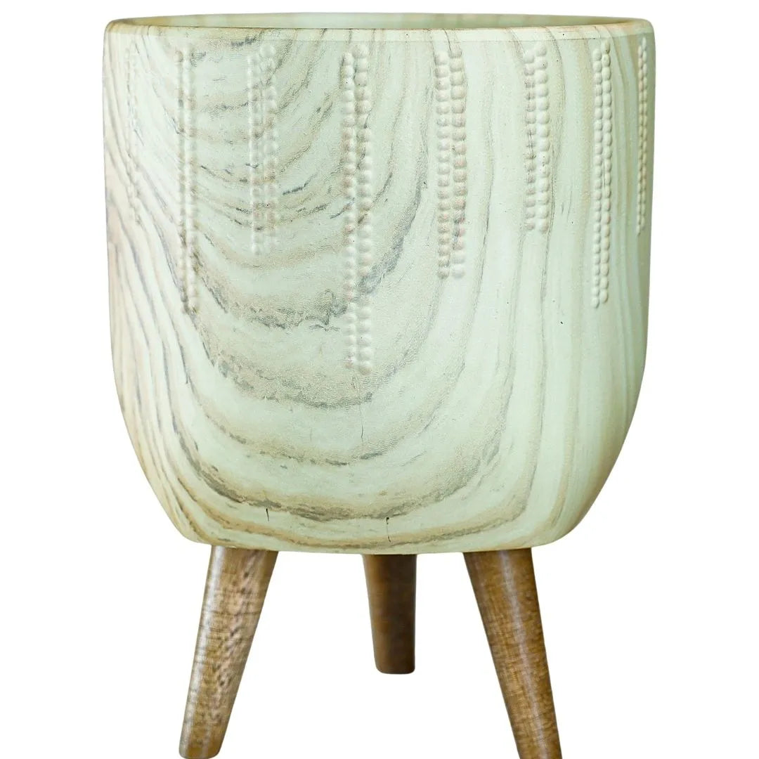 Vaso Cachepot Linha Genebra com Tripé de Madeira