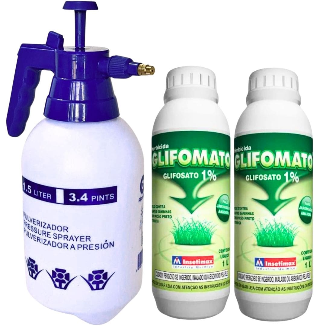 Kit Pulverizador Manual + 2 Herbicidas não-seletivos
