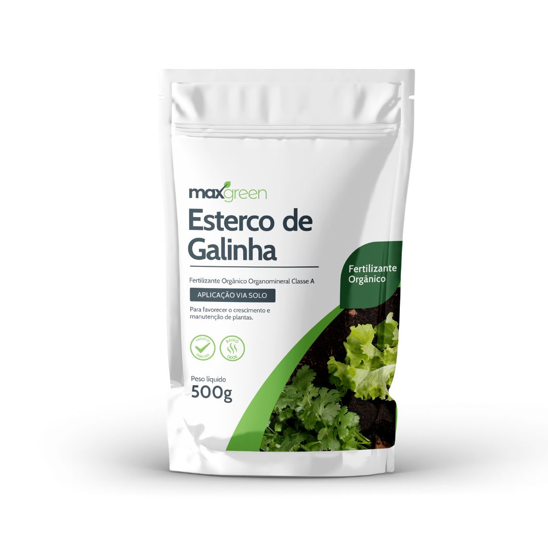 Maxgreen Adubo Orgânico Natural Esterco de Galinha 500g