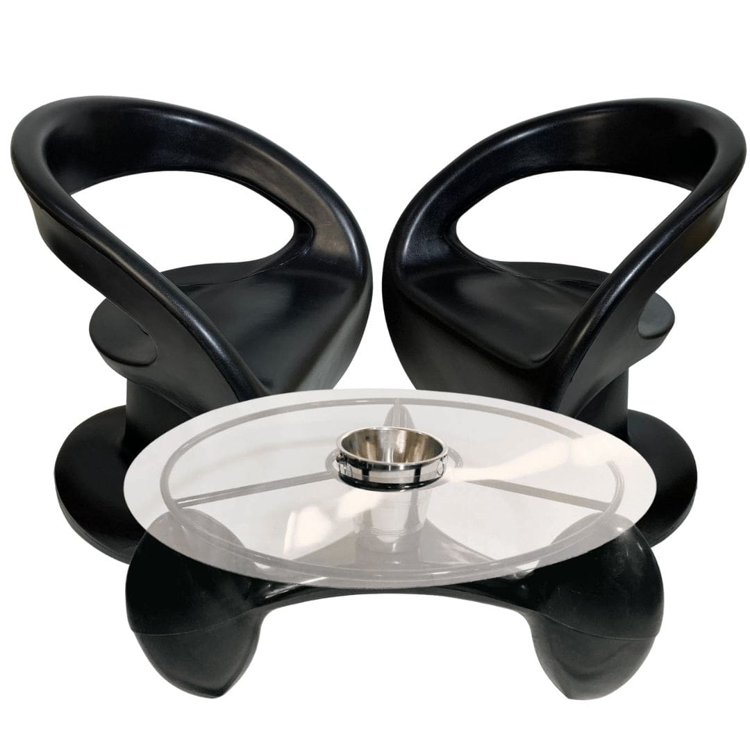 Conjunto Mesa de Centro com Champanheira + 2 Cadeiras Astúrias