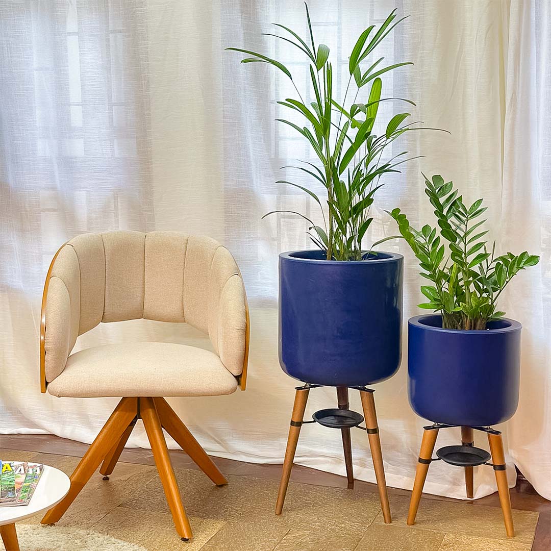 Kit 2 Vasos Linha Doha com Tripé de Madeira