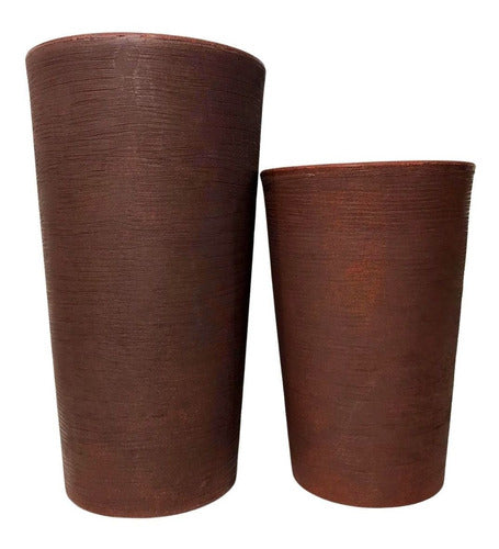 Kit 2 Vasos Damasco Texturizados