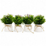 Kit 4 Vasos Decorativos com Flor Artificial