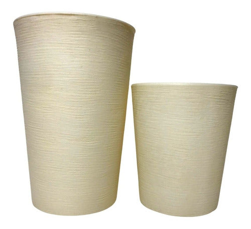 Kit 2 Vasos Linha Damasco Texturizado em Polietileno