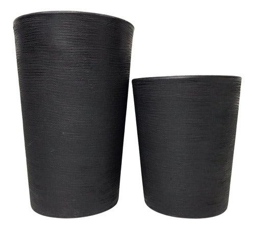 Kit 2 Vasos Linha Damasco Texturizado em Polietileno