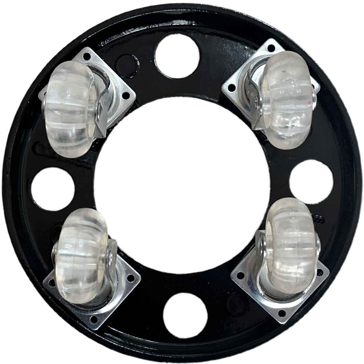 Suporte de Alumínio com Rodas de Silicone para Vasos Redondos