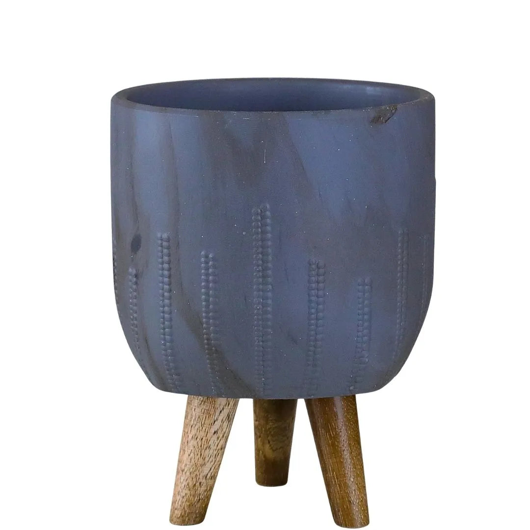 Kit 3 Vasos Genebra em Cerâmica com Tripé de Madeira