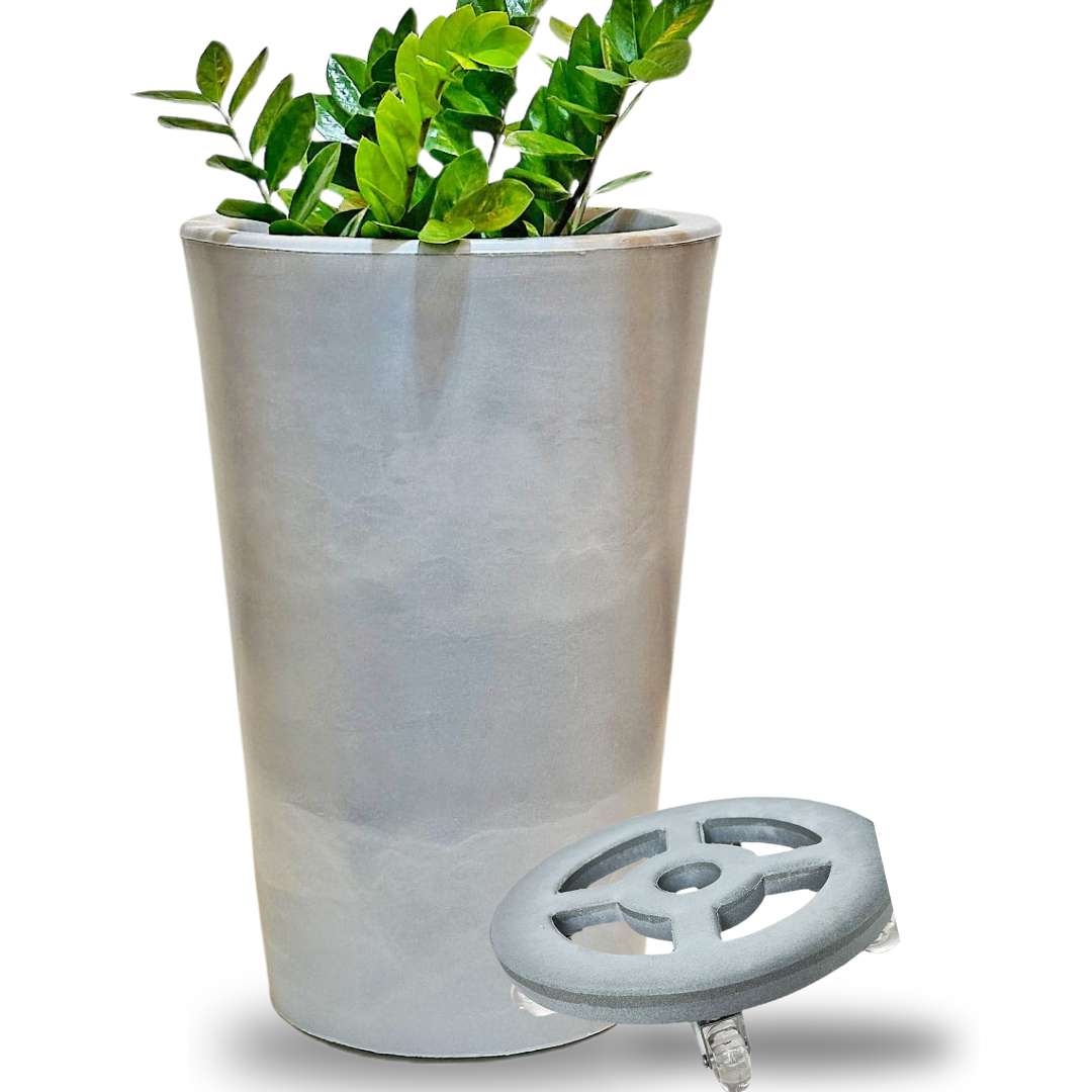 Vaso de Planta e Suporte com Roda Para Decoração Kit 2 Peças