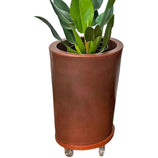 Kit Vaso Damasco Brilhante + Suporte com Rodinhas