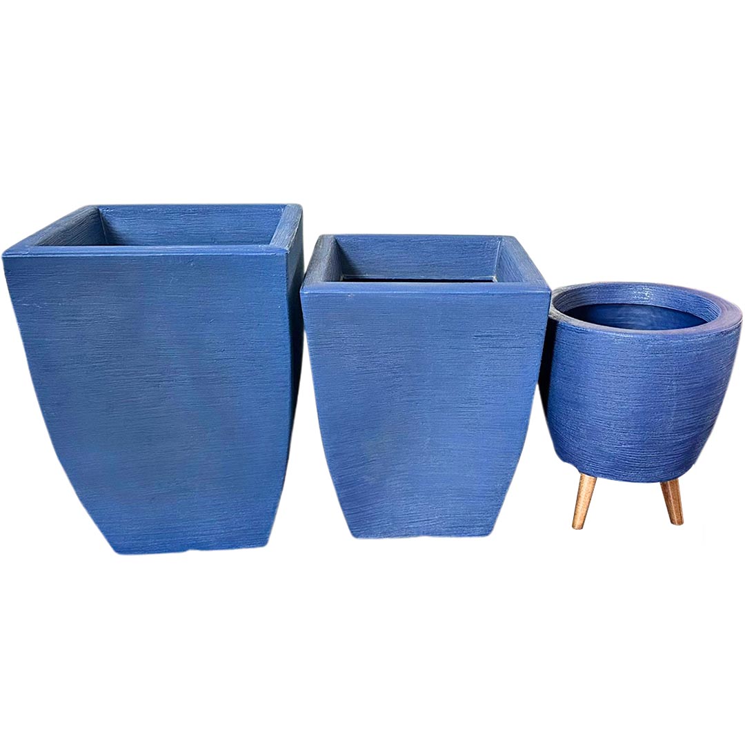 Kit 3 Vasos Berlim + Viena Texturizados Médios