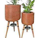 Kit 2 Vasos Linha Doha com Tripé de Madeira