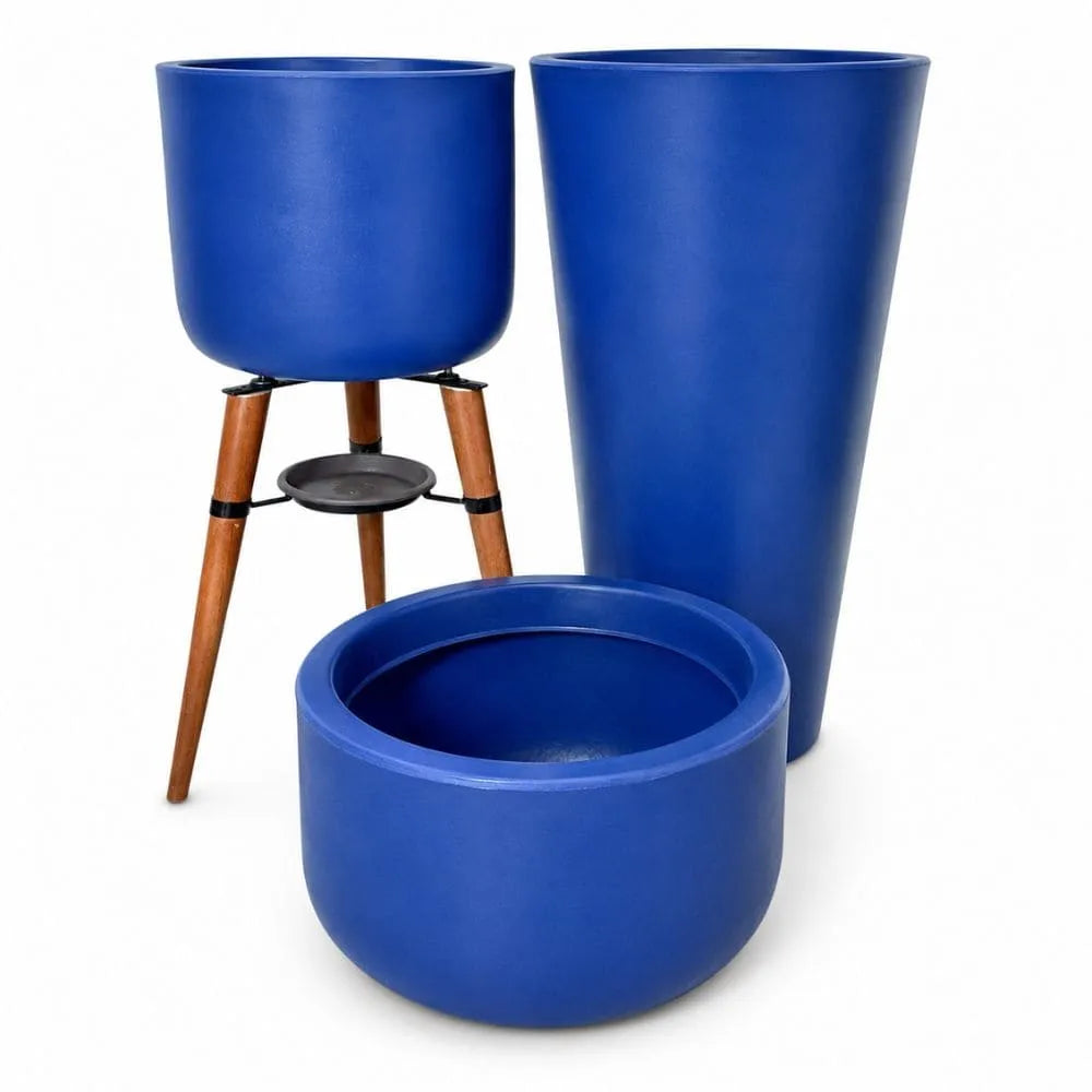 Kit 3 Vasos Cônico + Doha para Decoração Externa