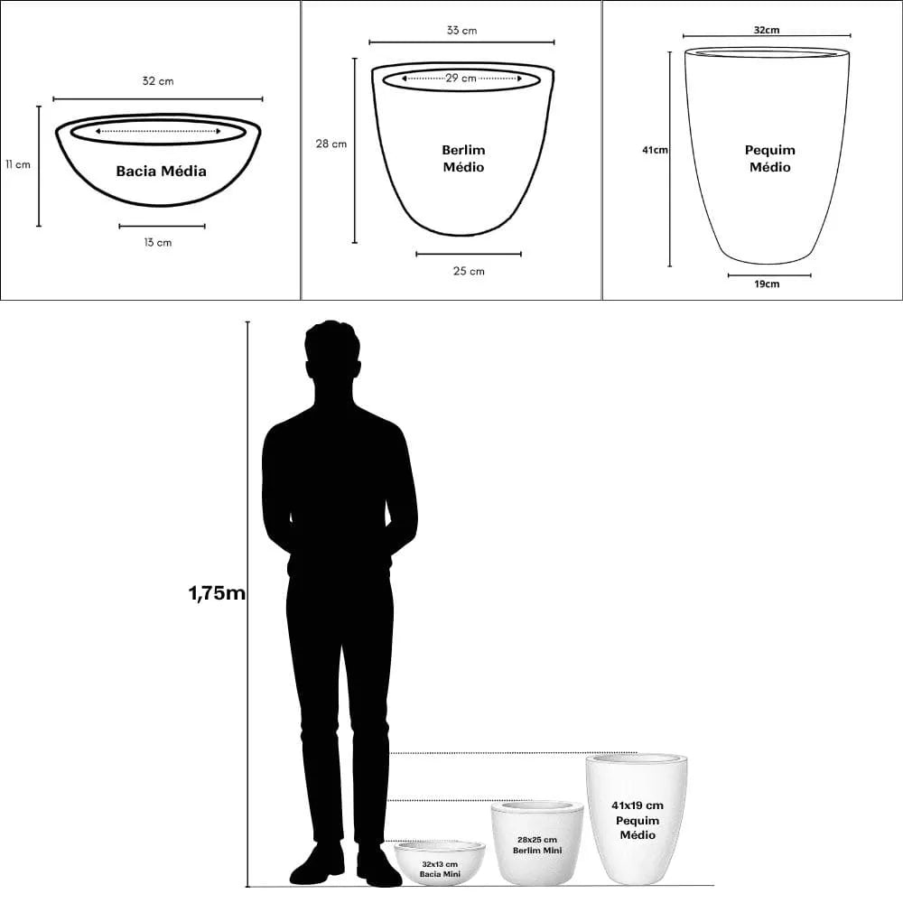Kit 3 Vasos Texturizados Médios