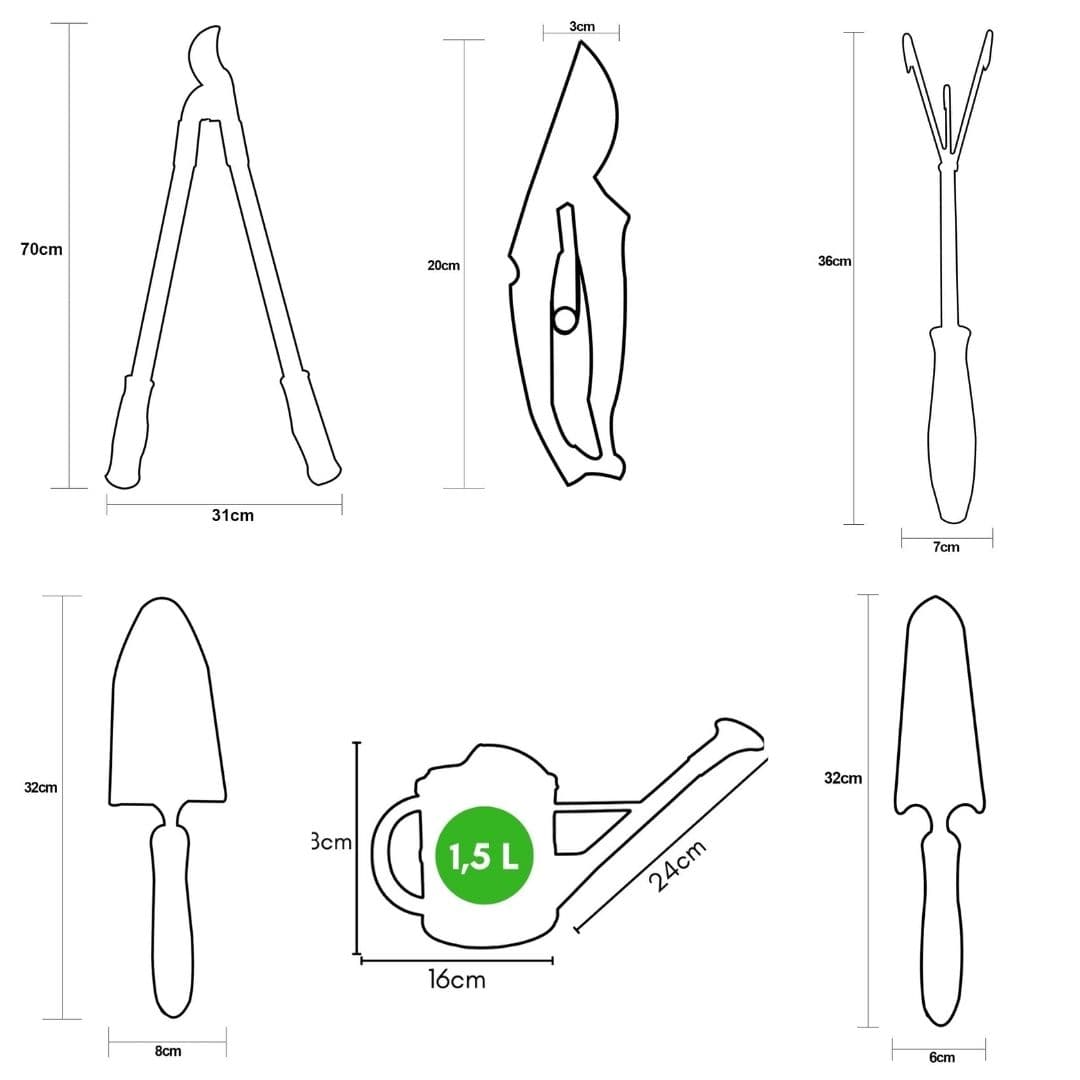 Kit Ferramentas para Jardinagem - 5 peças