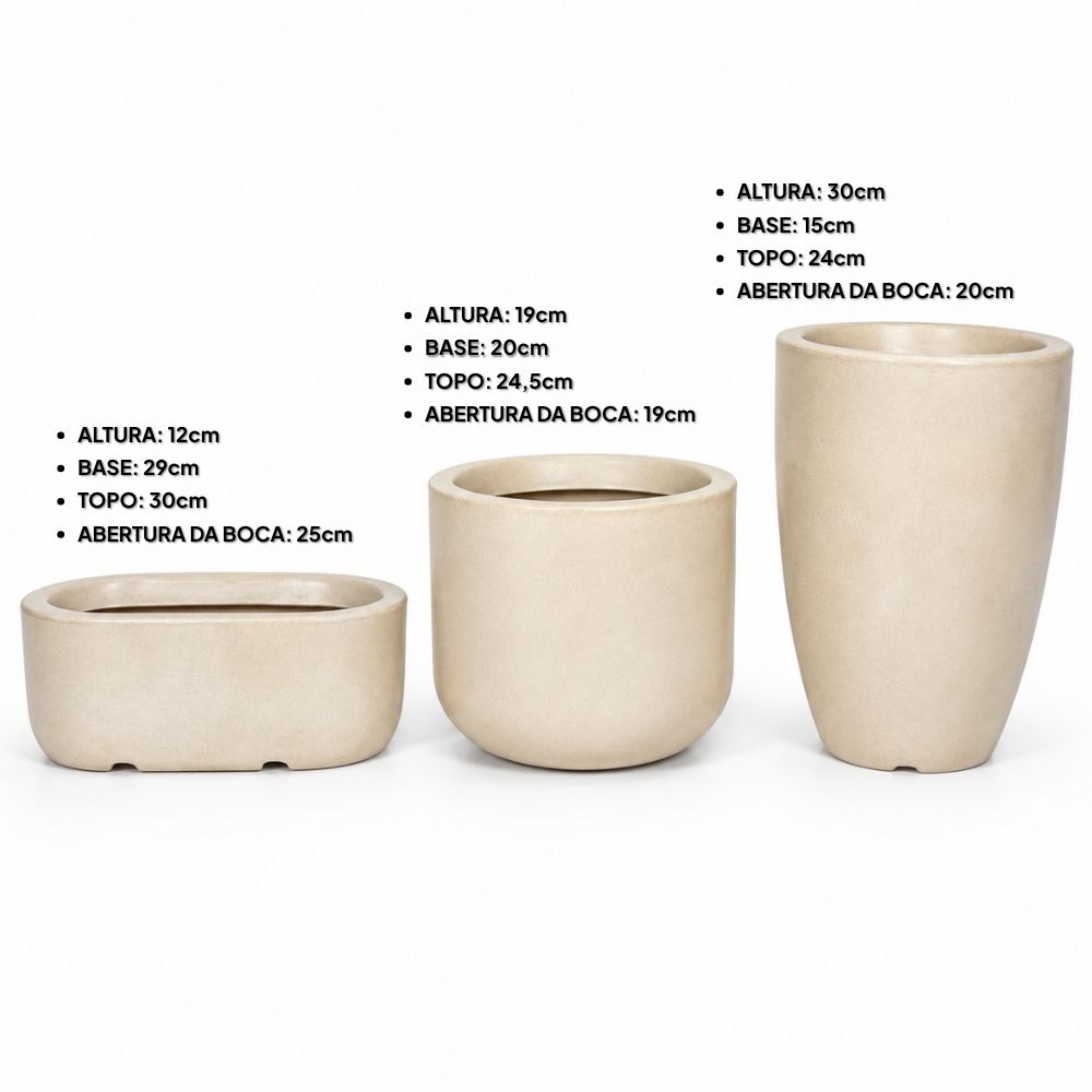 Kit 3 Vasos em Polietileno Doha e Pequim