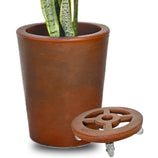 Kit Vaso Damasco Brilhante + Suporte com Rodinhas