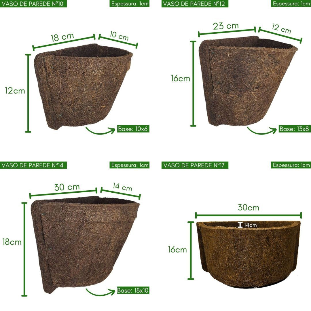 Vaso de Parede de Fibra de Coco