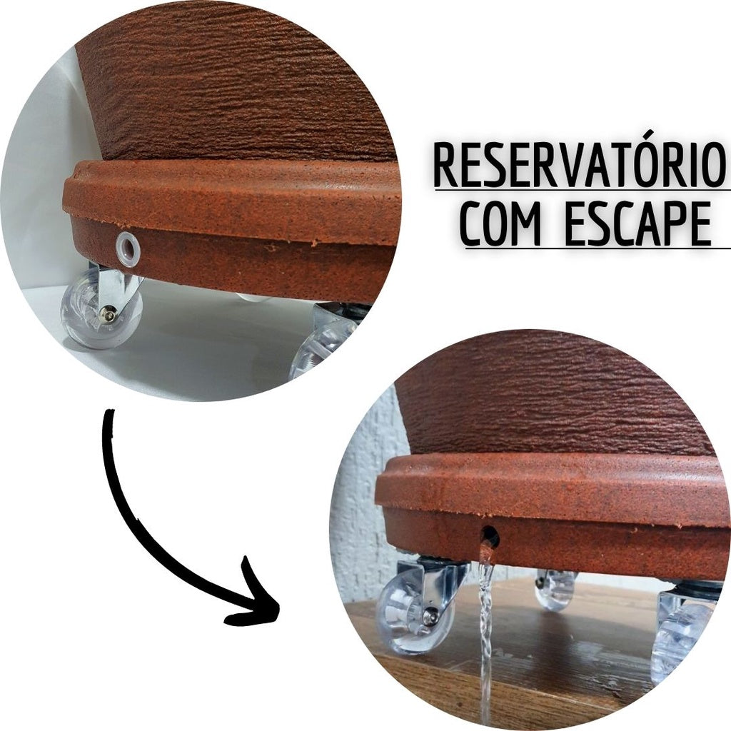 Prato Redondo com Reservatório e Rodas - Anti dengue