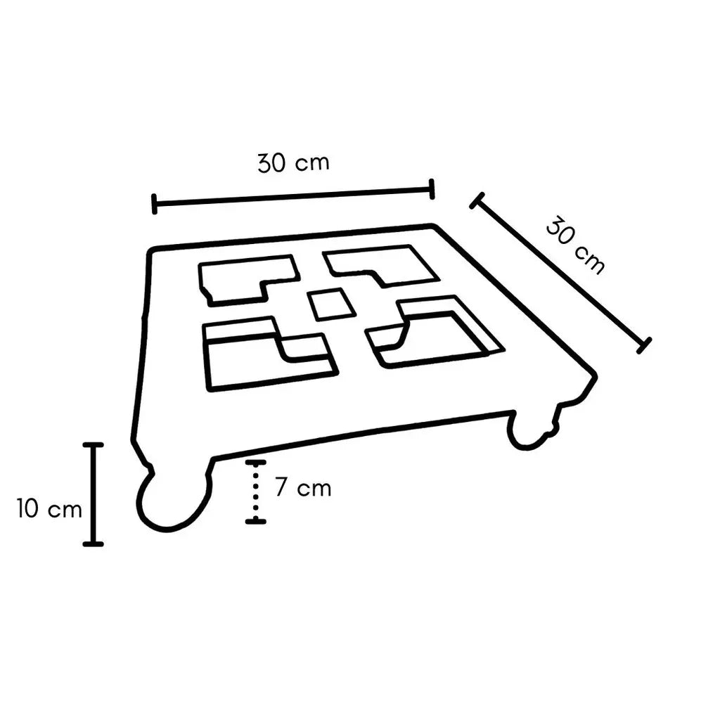 Suporte com Rodas de Silicone para Vasos Quadrados