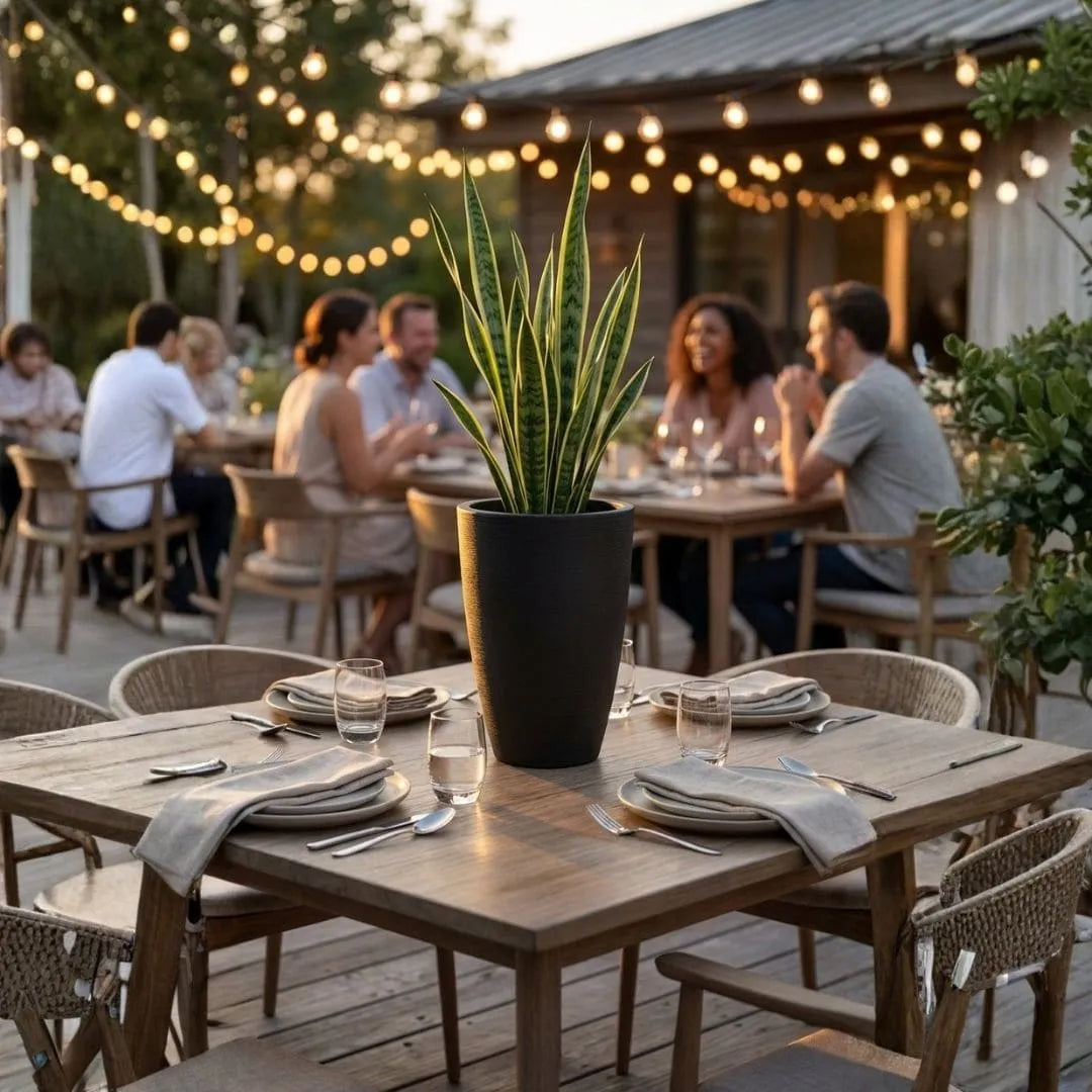 Vaso Pequim em Polietileno Texturizado 30x24cm