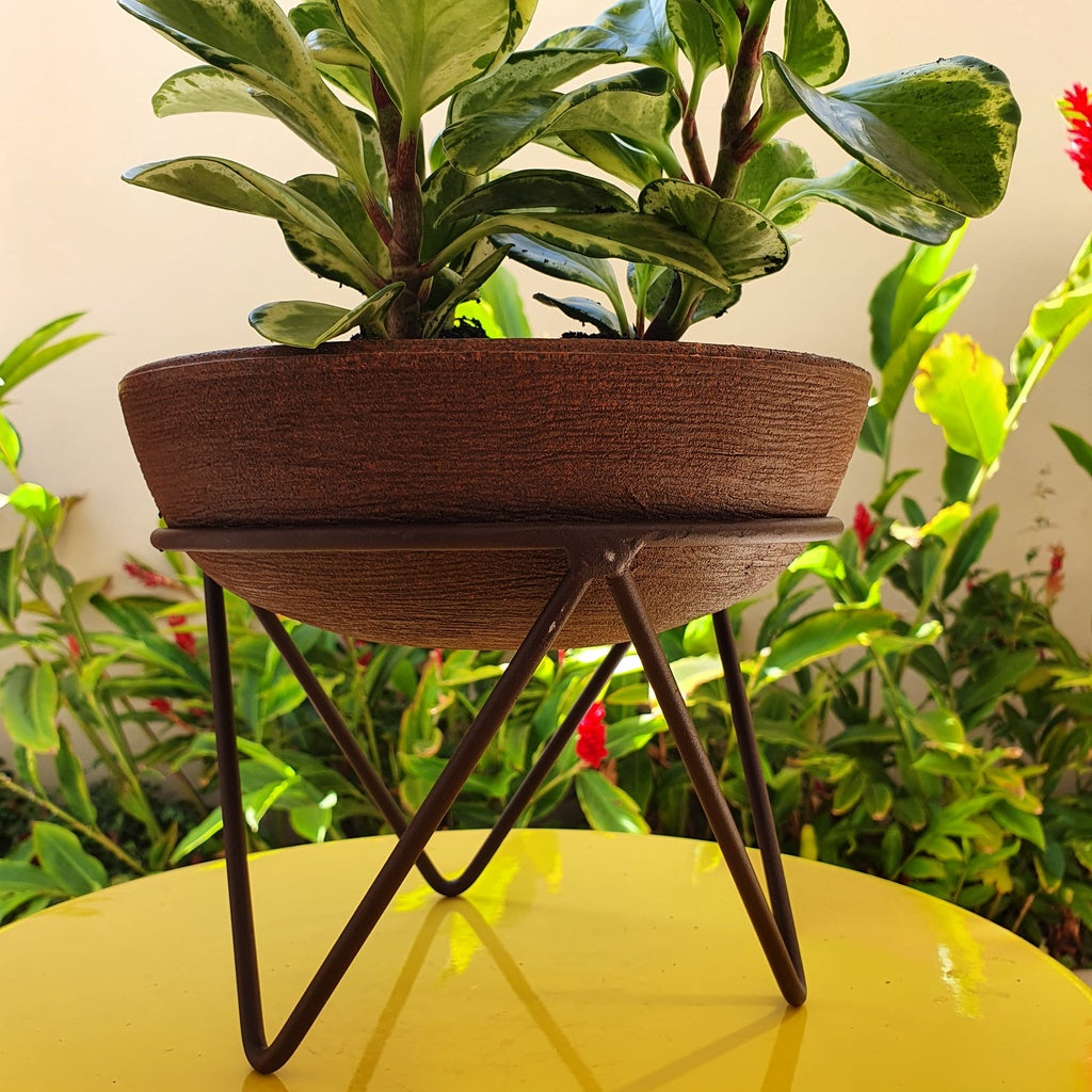 Suporte Tripé Redondo de Ferro 20cm