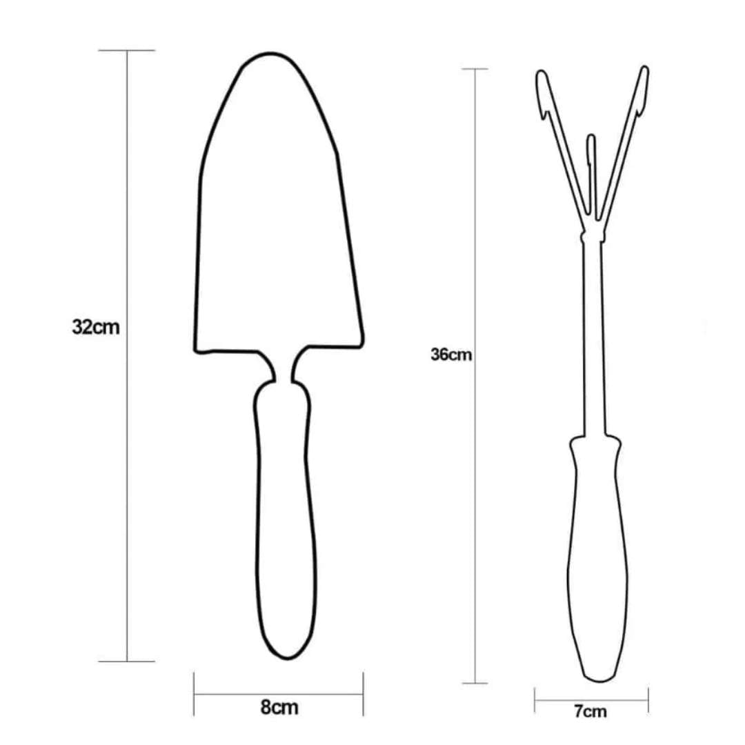 Kit Ferramentas para Jardinagem 2 peças - Preto