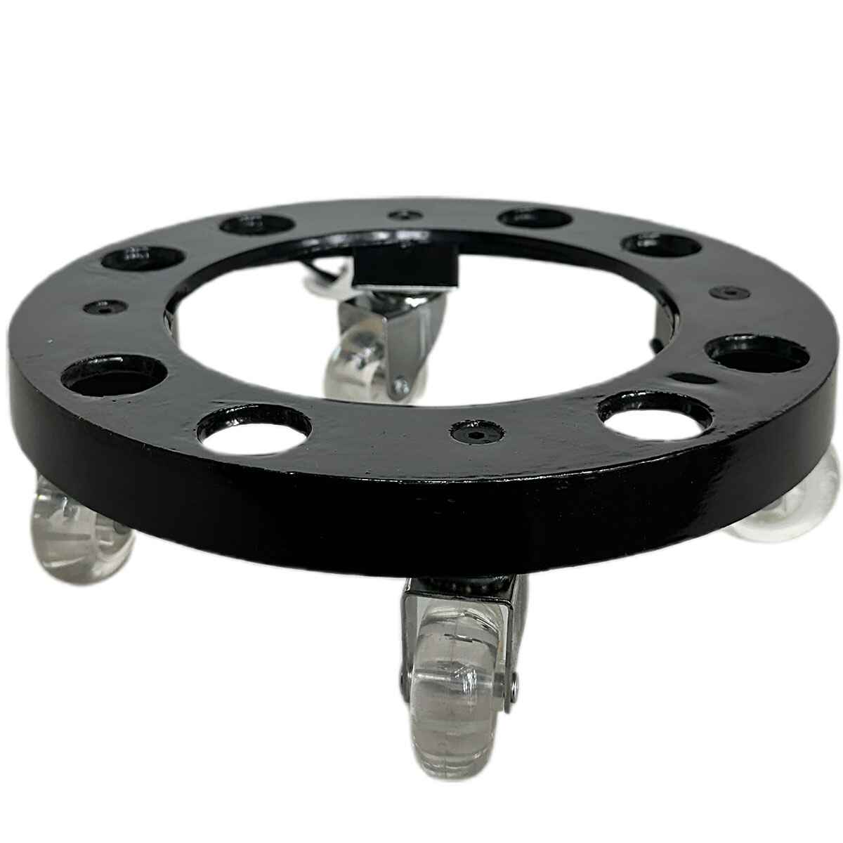 Suporte de Alumínio com Rodas de Silicone para Vasos Redondos