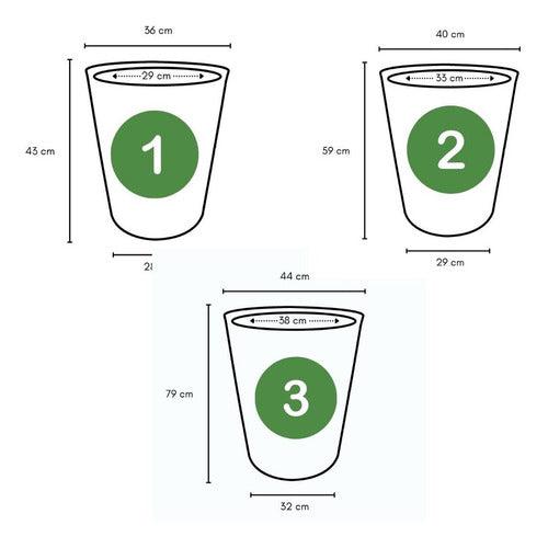 Kit 3 Vasos Damasco Brilhantes