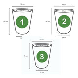 Kit 3 Vasos Damasco Brilhantes