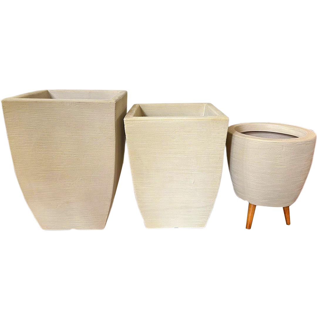 Kit 3 Vasos Berlim + Viena Texturizados Médios