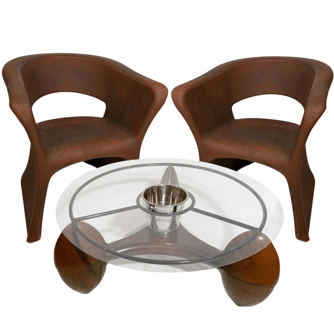 2 Cadeiras e Mesa Decoração Jardim Varanda Kit Copacabana