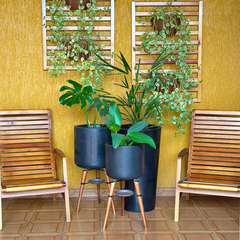 3 Vasos de Luxo Para Planta Decoração Externa Sacada Varanda