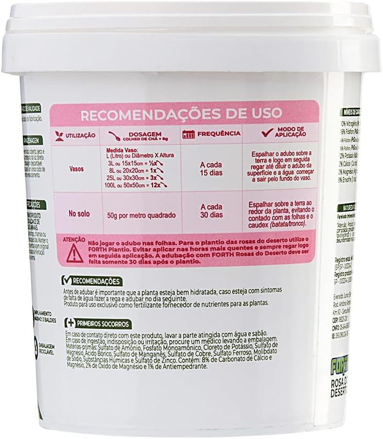 Forth Adubo para Rosa do Deserto 400g