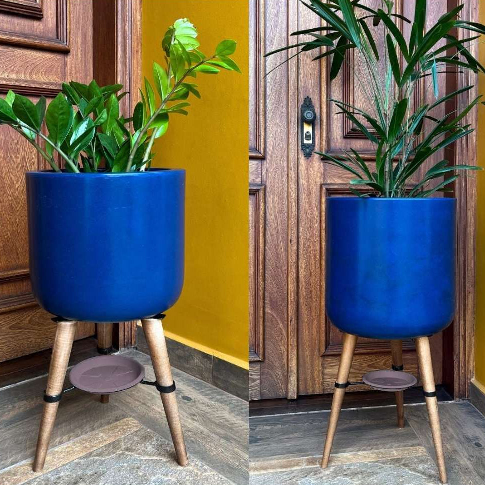 Kit 2 Vasos Linha Doha com Tripé de Madeira