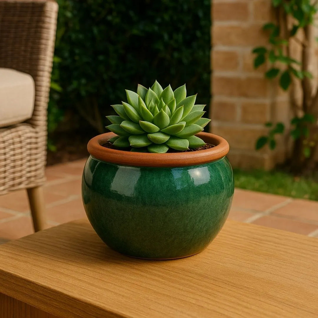 Vaso Cachepot em Cerâmica Esmaltada 15cm