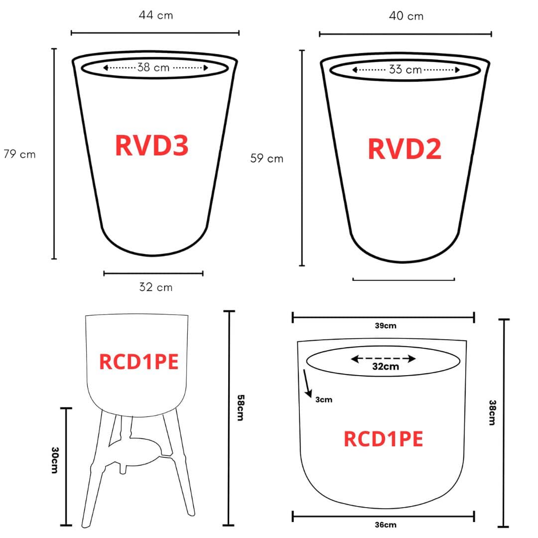 Kit 3 Vasos Linha Damasco em Polietileno