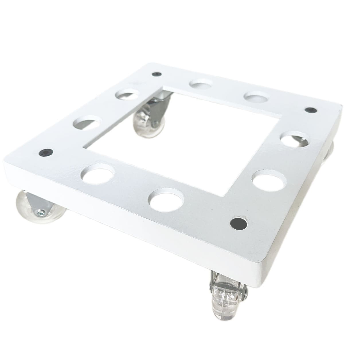 Suporte Quadrado de Alumínio com Rodas de Silicone