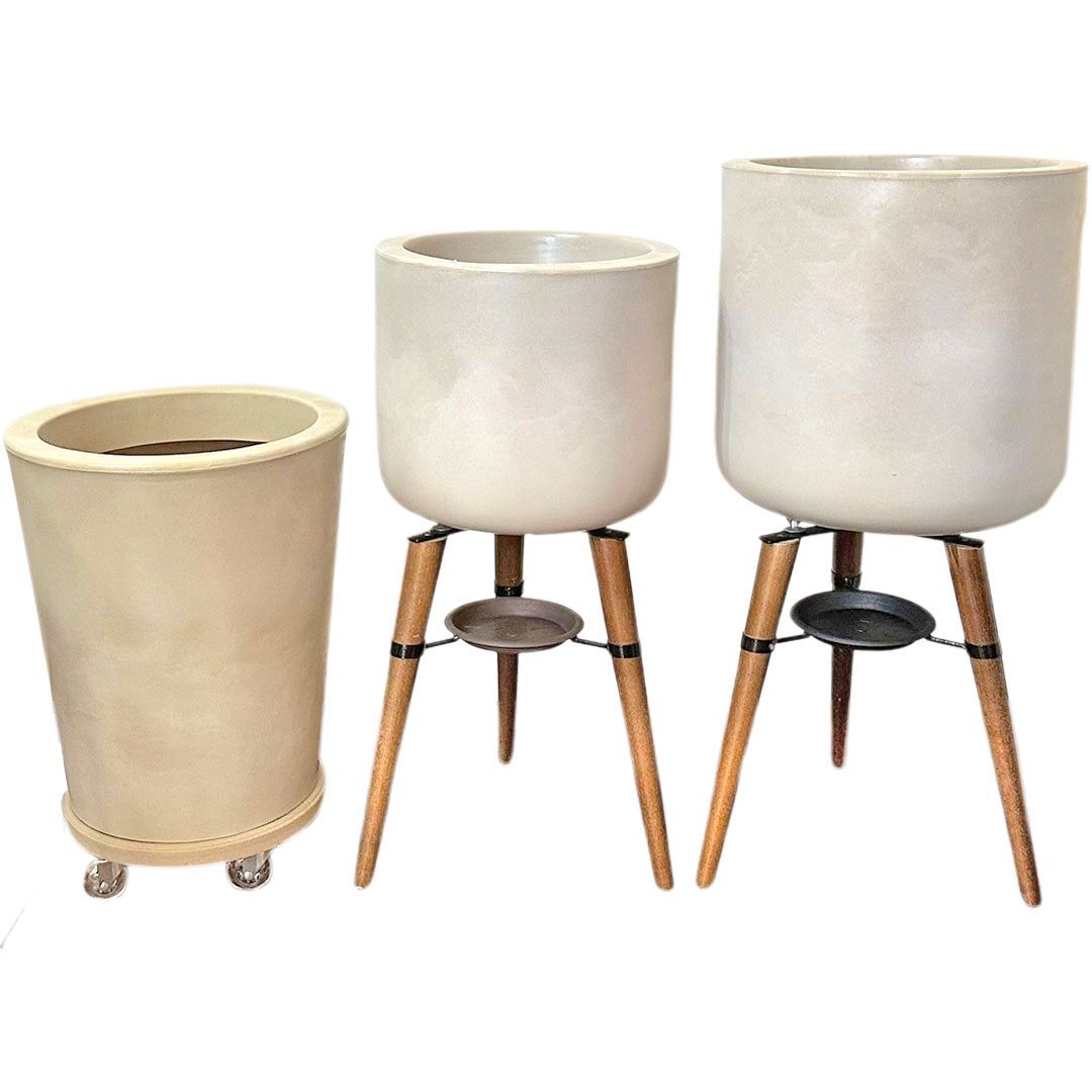 Kit Com 3 Vasos de Luxo Para Planta Decoração Apartamento