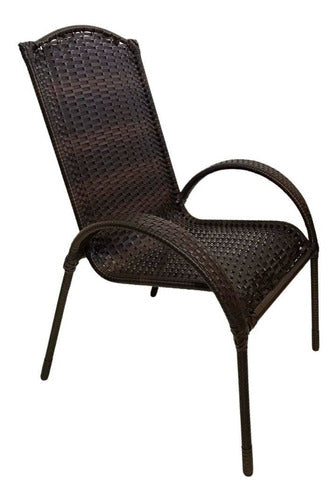 Cadeira Trançada de Fibra Sintética em Junco