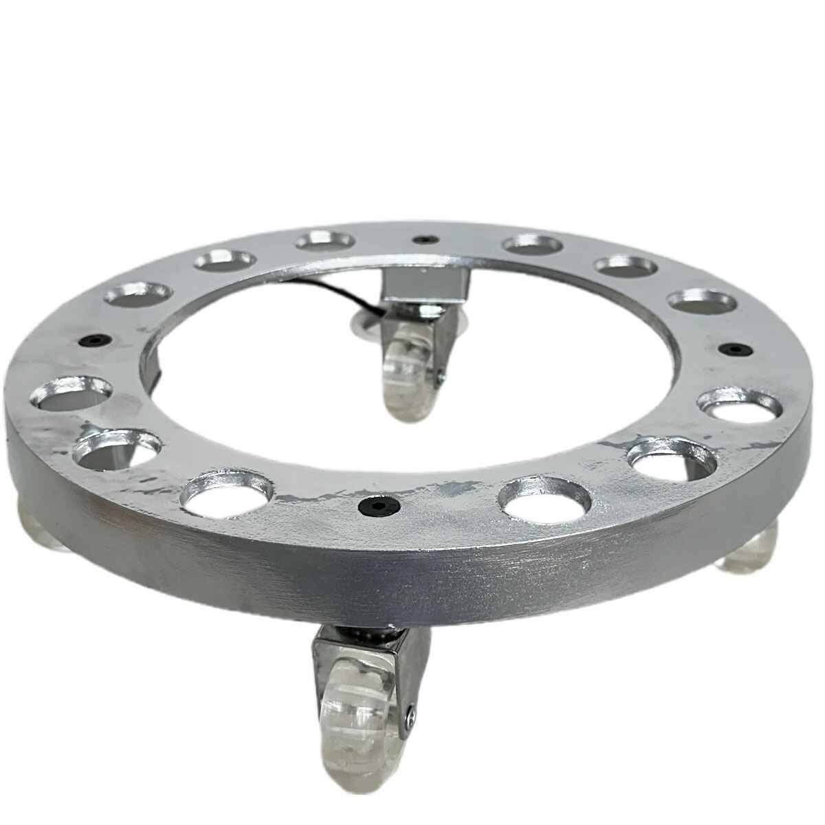 Suporte de Alumínio com Rodas de Silicone para Vasos Redondos