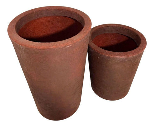 Kit 2 Vasos Linha Damasco Texturizado em Polietileno