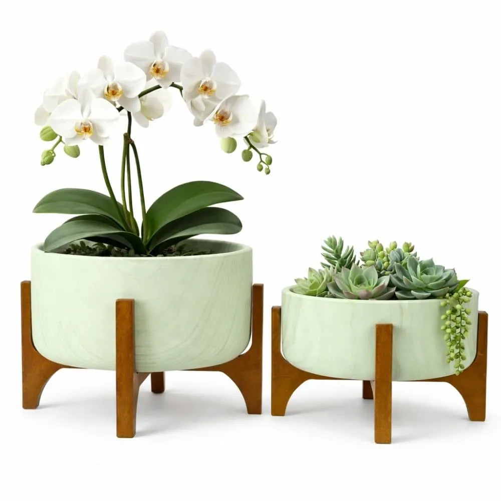 Kit 2 Vasos Bacia Linha Genebra com Suporte de Madeira