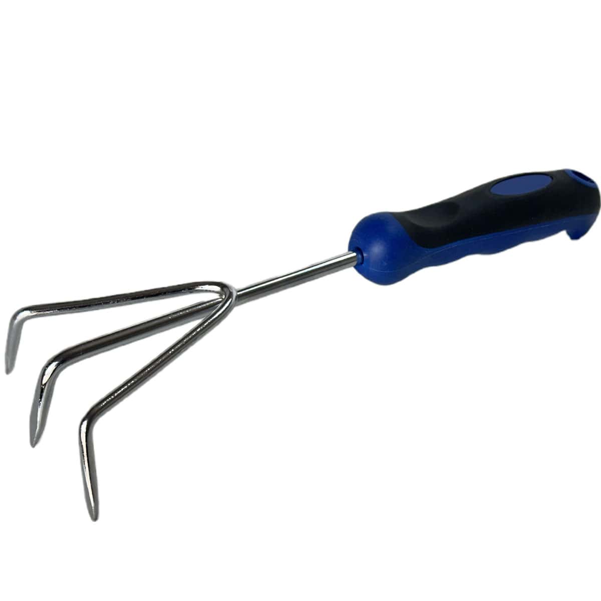 Ancinho de Mão 3 Dentes em Aço com Cabo Plástico Emborrachado 31cm