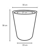 Kit Vaso em Polietileno 38x33cm + Suporte com Rodas