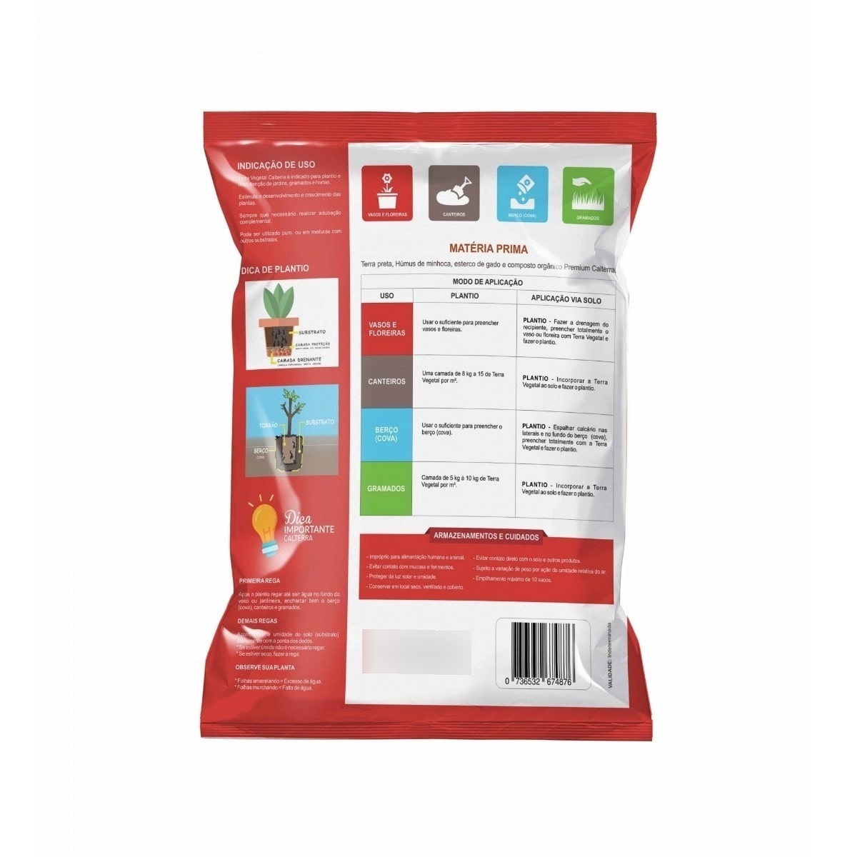 Substrato Terra Vegetal Adubada com Humus de Minhoca 3kg