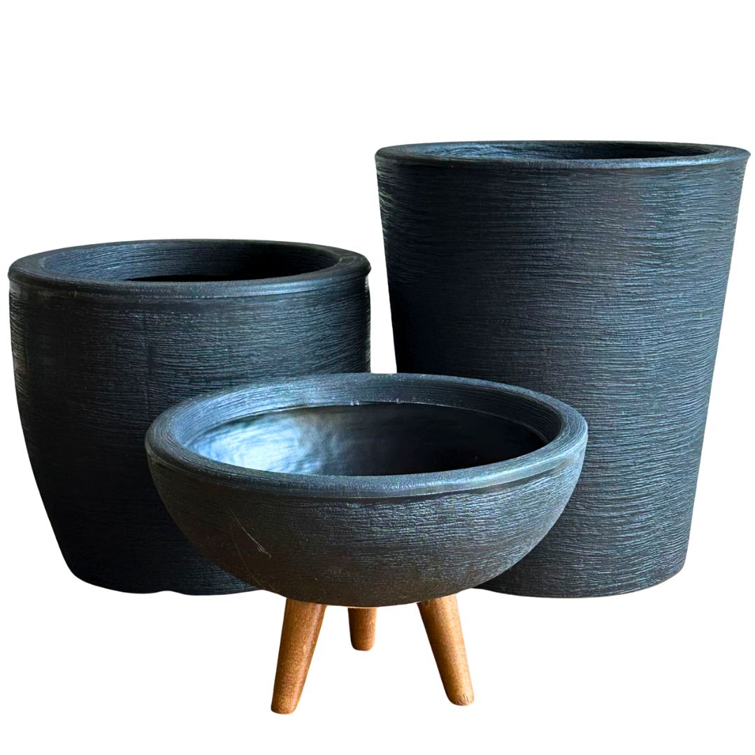 Kit 3 Vasos Decorativos em Polietileno