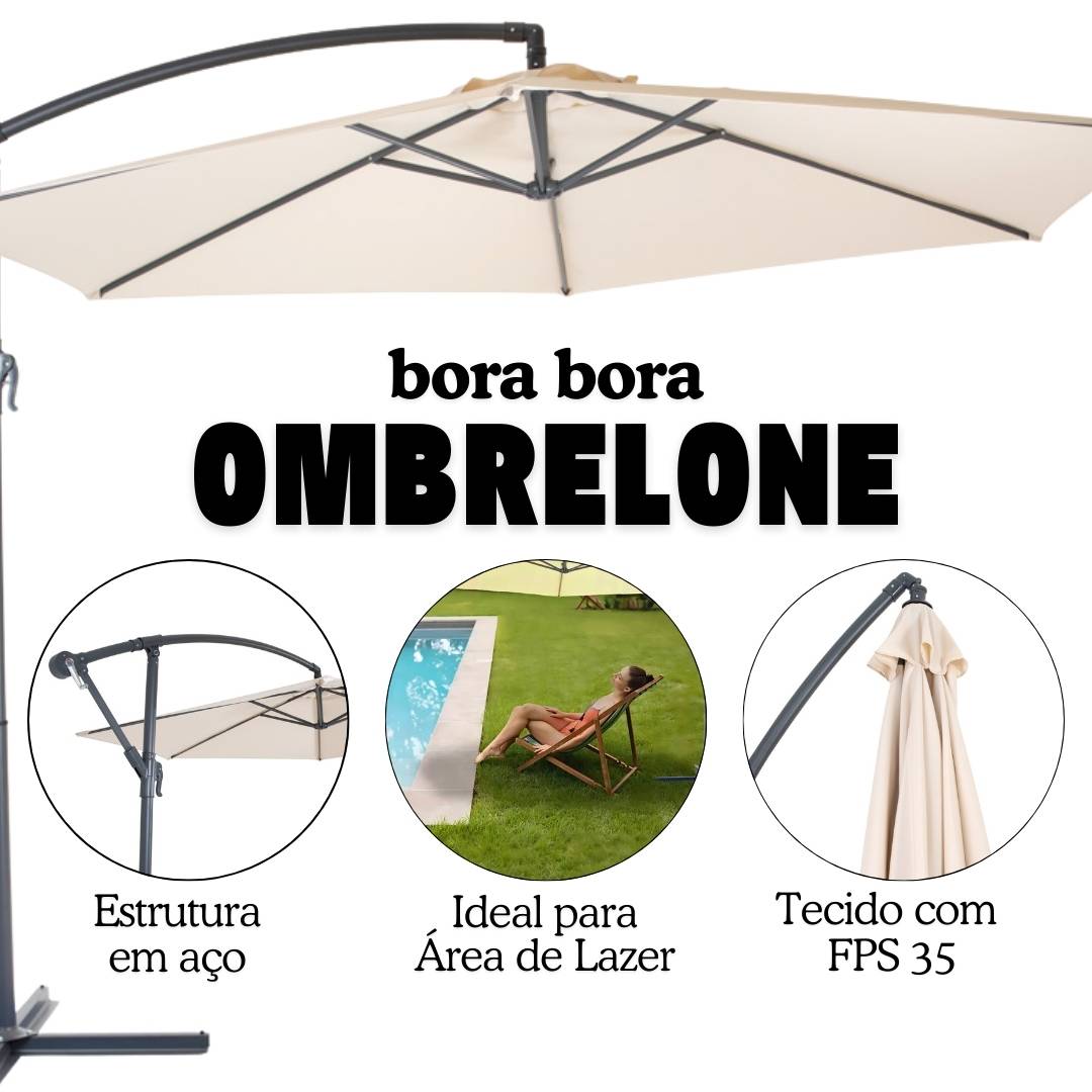 Ombrelone Bora Bora Suspenso Lateral 3m