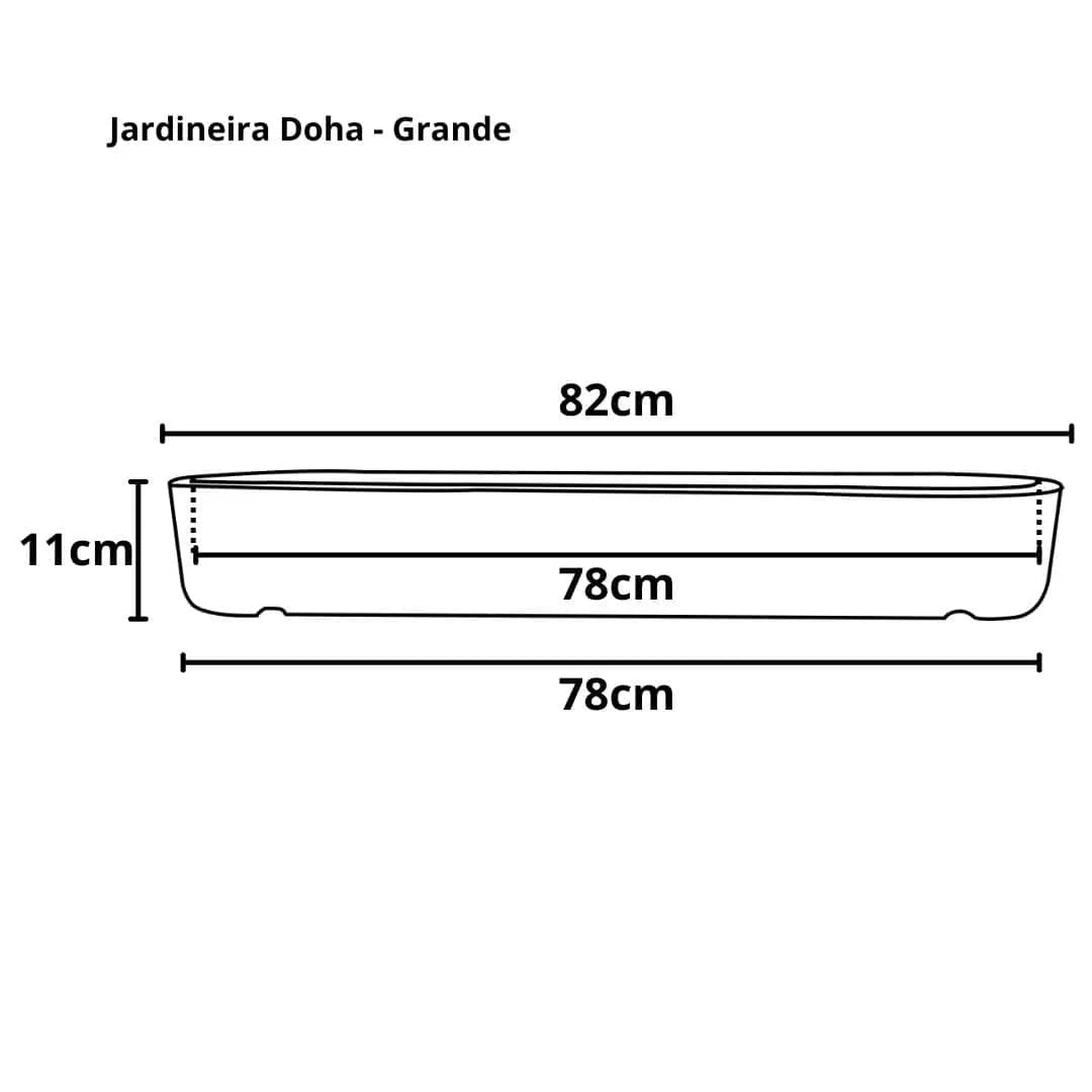 Jardineira Doha em Polietileno 80x17cm